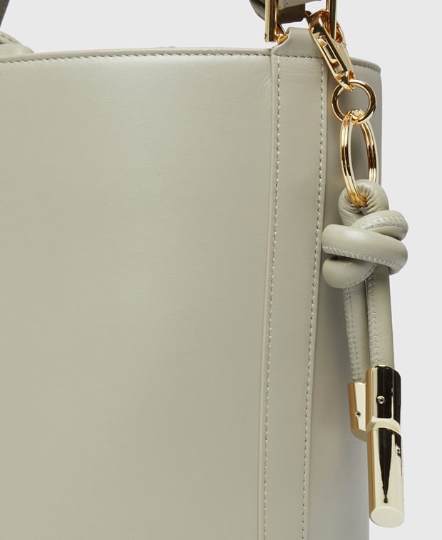 Lanvin Smle Leather bucketbag Beige