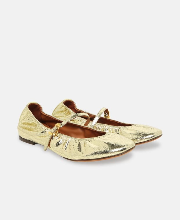 Lanvin Ballerina flat with straps Gold