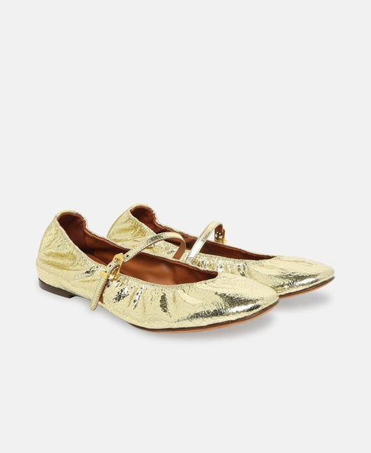 Lanvin Ballerina flat with straps Gold