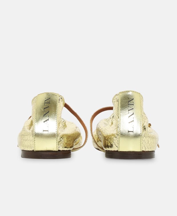 Lanvin Ballerina flat with straps Gold