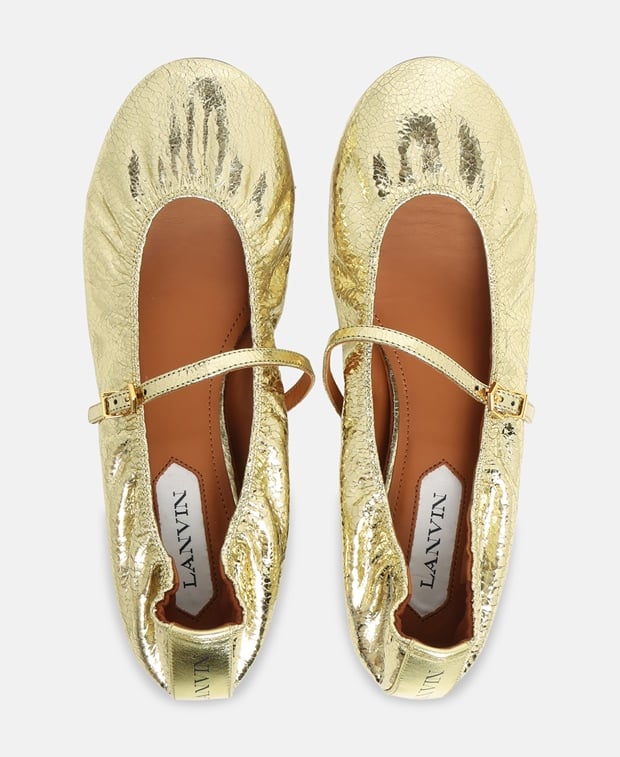 Lanvin Ballerina flat with straps Gold