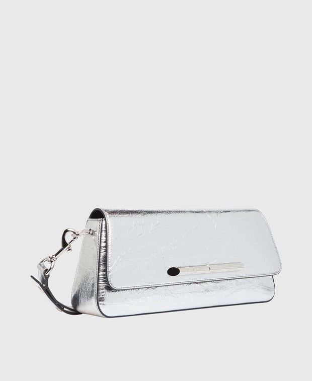Lanvin Sequence Leather shoulder bag Silver