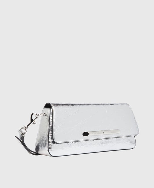 Lanvin Sequence Leather shoulder bag Silver