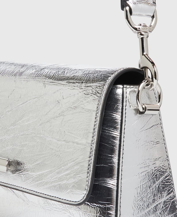 Lanvin Sequence Leather shoulder bag Silver