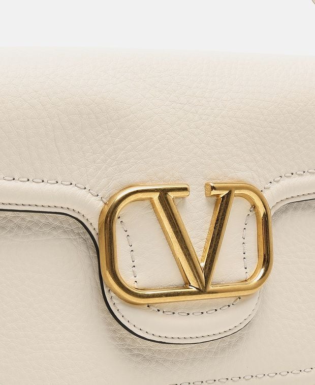 Valentino Garavani Leather shoulder bag Putty