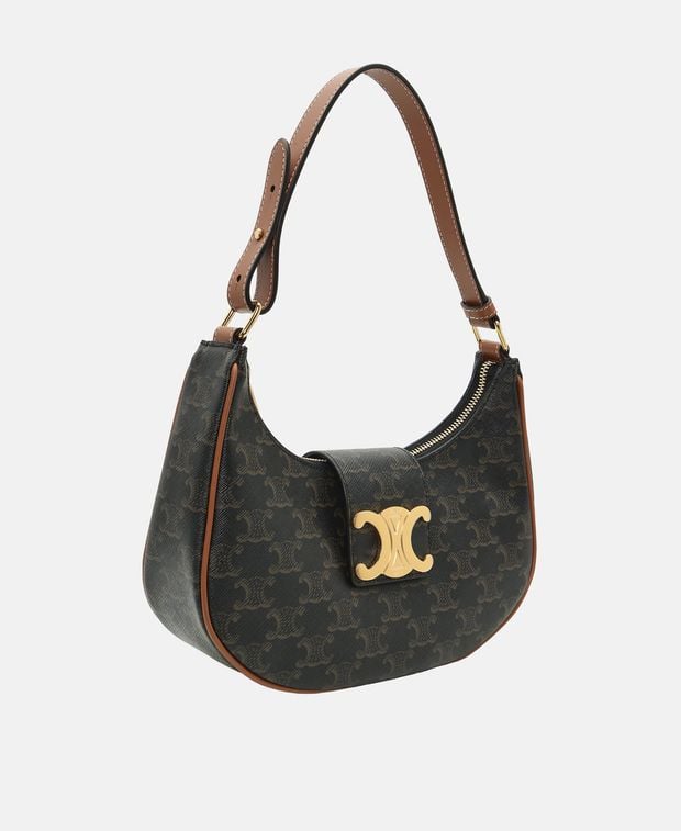 Celine Ava Leather shoulder bag Dark Brown