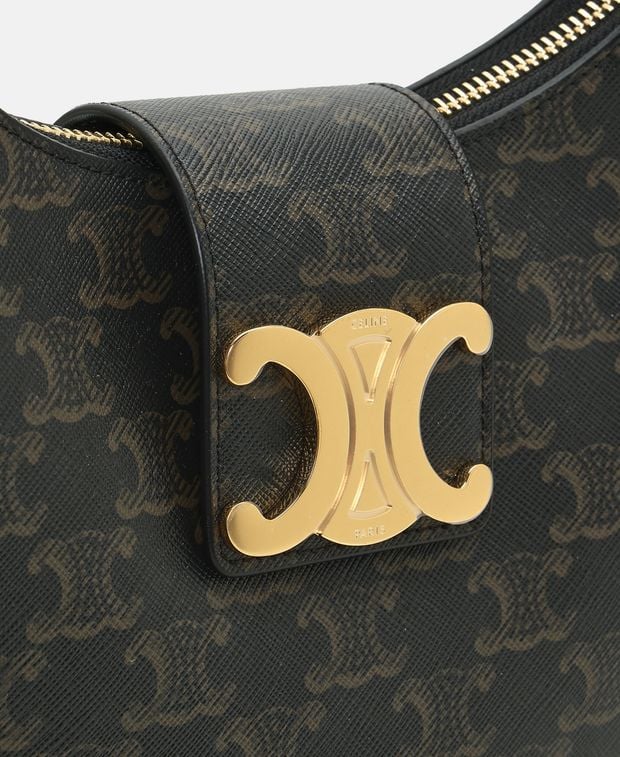 Celine Ava Leather shoulder bag Dark Brown
