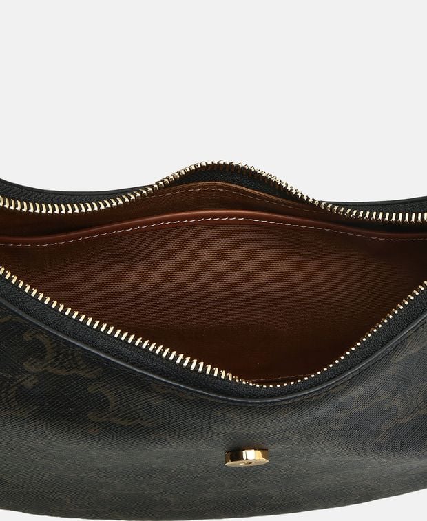 Celine Ava Leather shoulder bag Dark Brown
