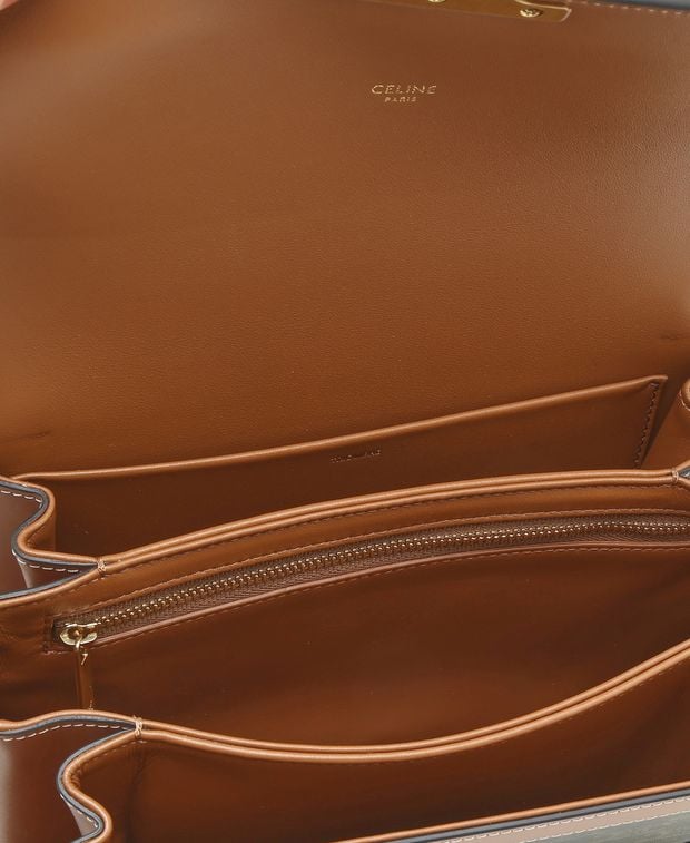 Celine Triomphe Leather cross body bag Dark Brown
