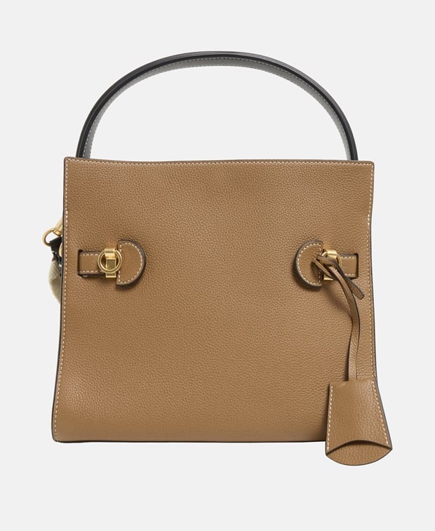 Tory Burch Lee Radziwill Leather handbag Bronze