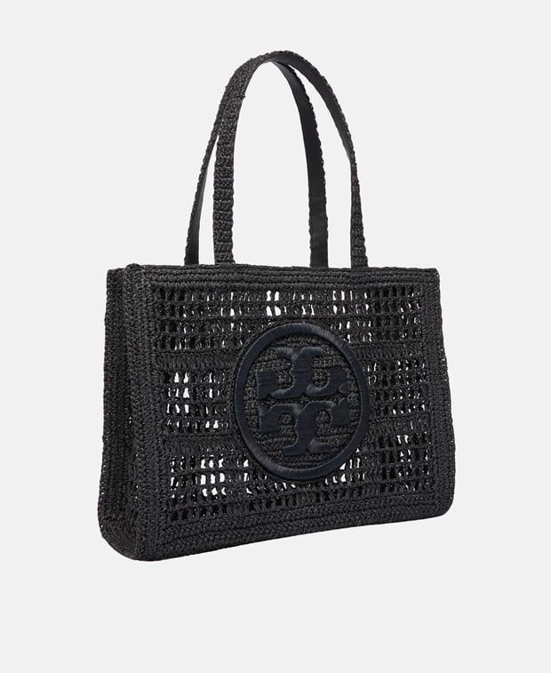 Tory Burch Ella Hand-Crocheted Tote Bag Black