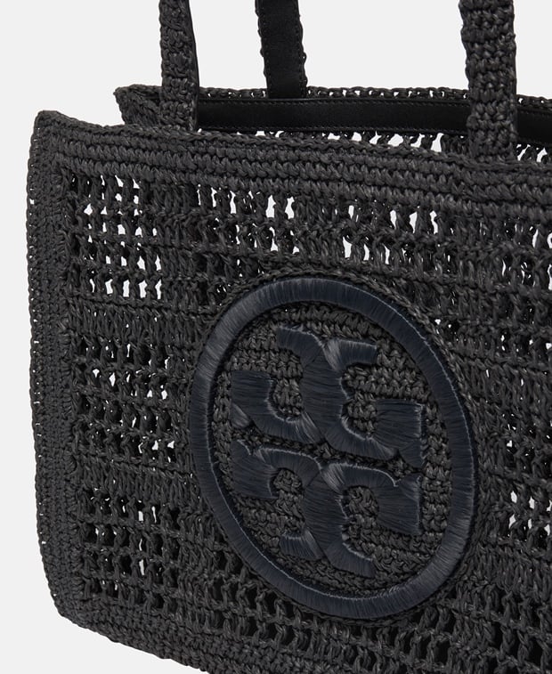 Tory Burch Ella Hand-Crocheted Tote Bag Black