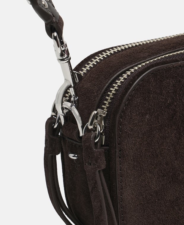 Tory Burch Miller Leather cross body bag Dark Brown