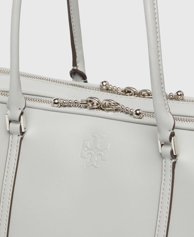 Tory Burch Marshmallow Satchel Leather shoulder bag Light Grey