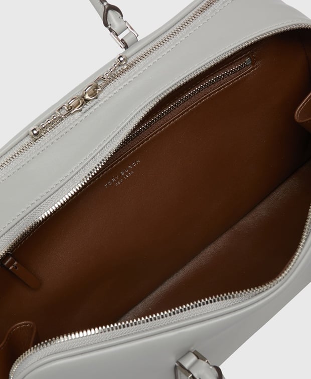 Tory Burch Marshmallow Satchel Leather shoulder bag Light Grey