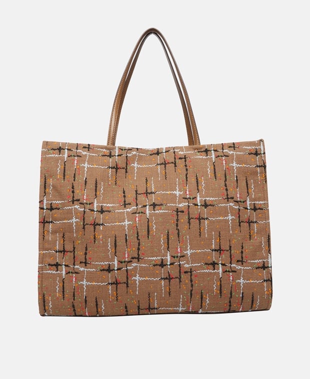 Tory Burch Ella Embellished Tote Bag Tan