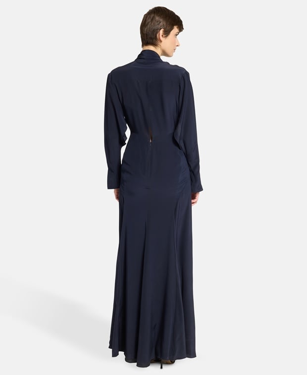 Victoria Beckham Silk dress Dark Blue