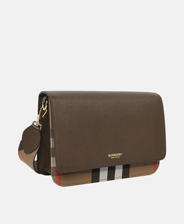 Burberry Mackford Leather cross body bag Black