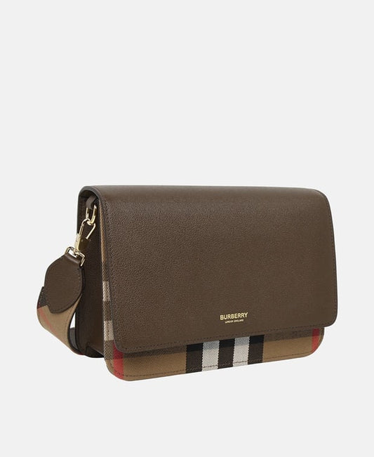 Burberry Mackford Leather cross body bag Black