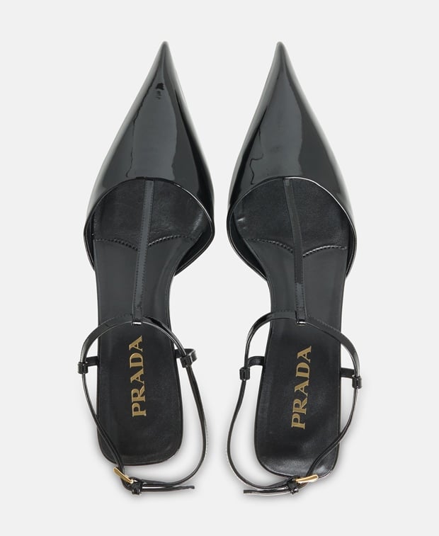 Prada Vernice Slingback pumps
