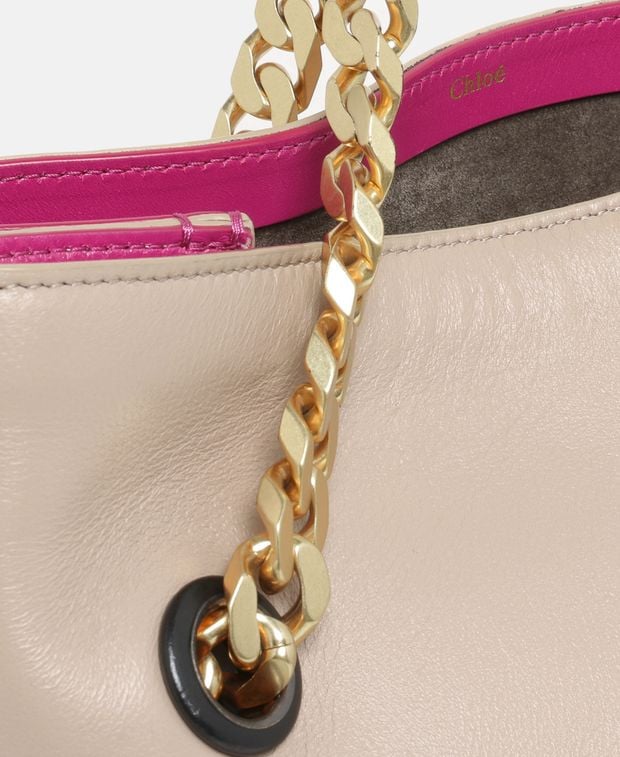 Chloé Ortense Leather shoulder bag Beige