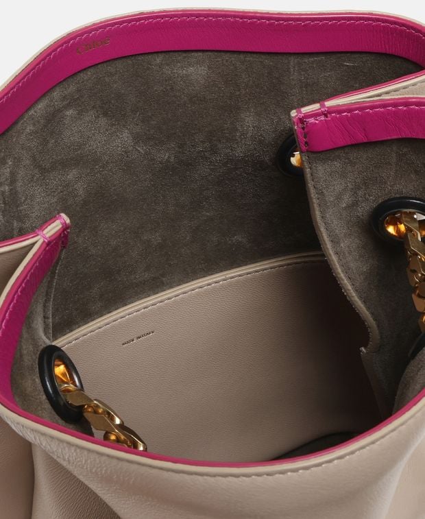 Chloé Ortense Leather shoulder bag Beige