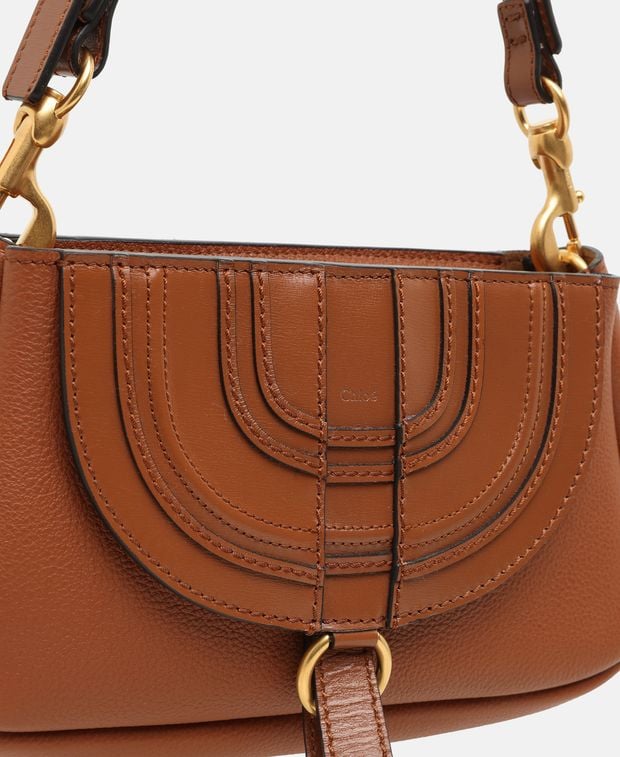 Chloé Marcie Leather clutch Tan