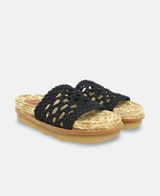 Chloé Wavy Slides Black