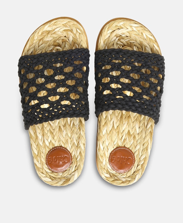 Chloé Wavy Slides Black