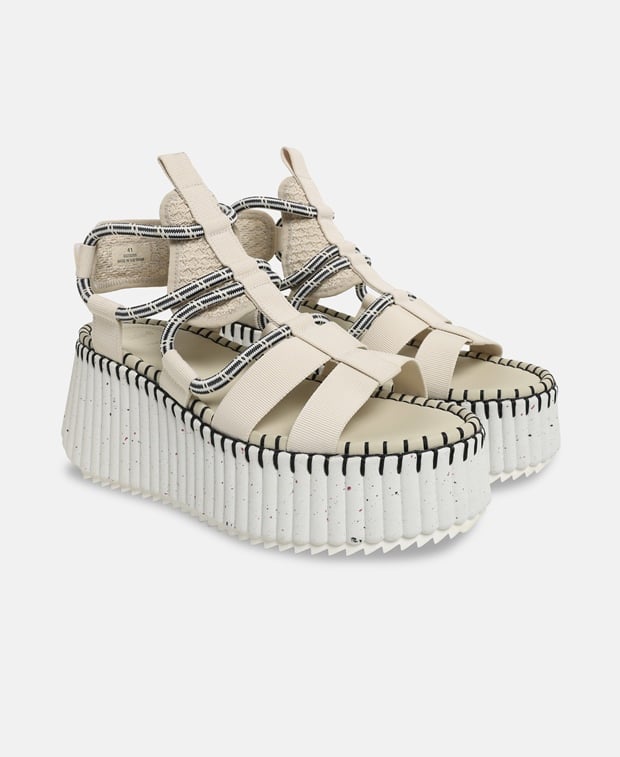 Chloé Nama Wedge sandals Grey
