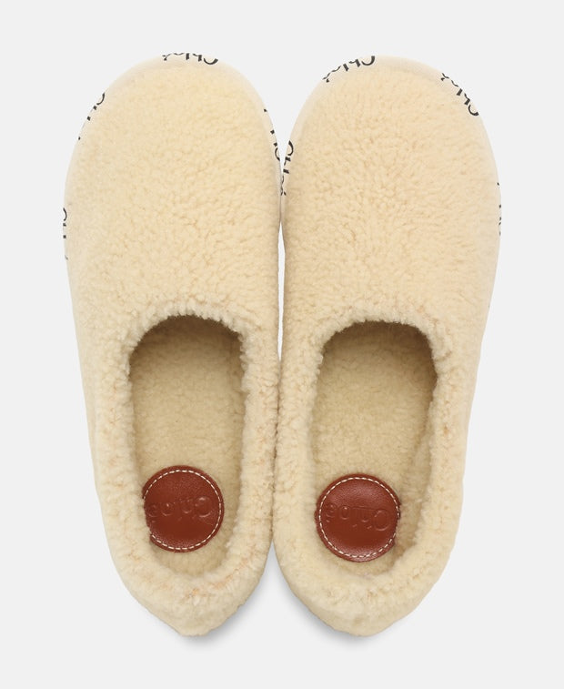 Chloé Woody Slippers Beige
