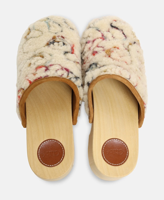 Chloé Joy Clogs White Gold