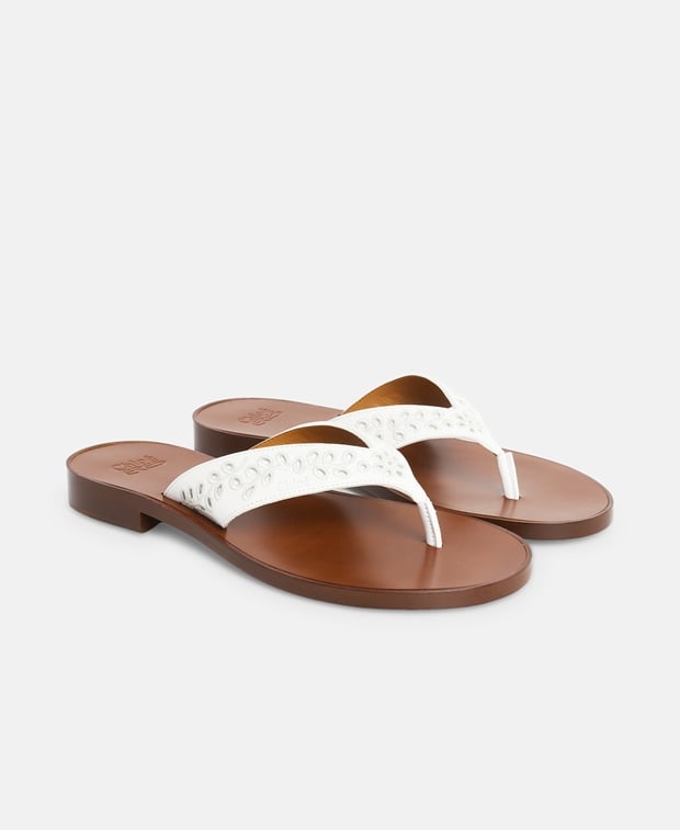 Chloé Sandals White Gold