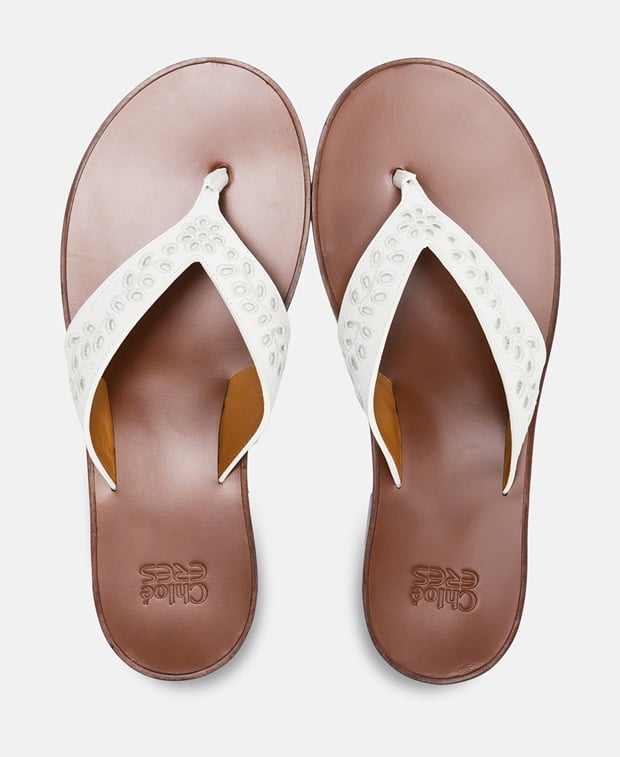 Chloé Sandals White Gold