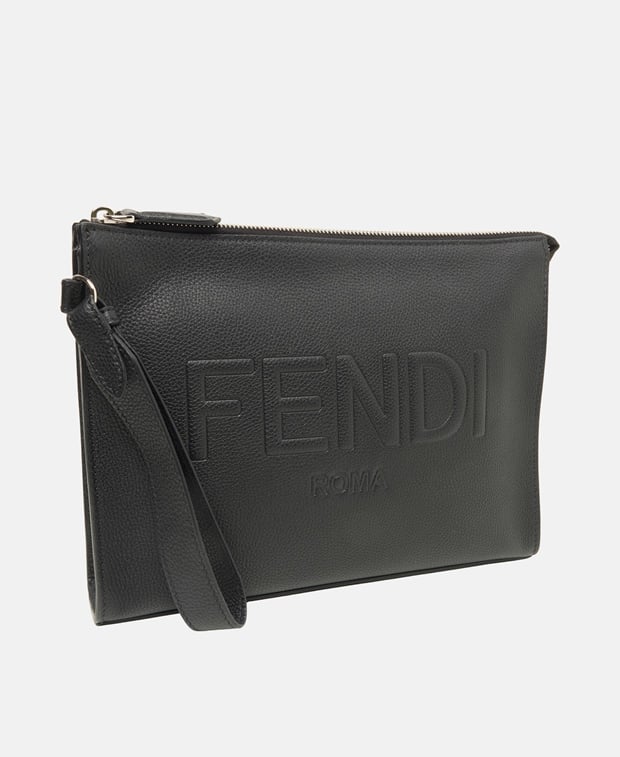 Fendi Amac Leather clutch Black