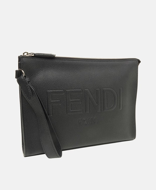 Fendi Amac Leather clutch Black