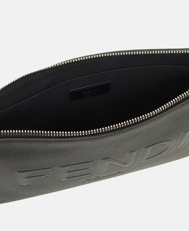 Fendi Amac Leather clutch Black