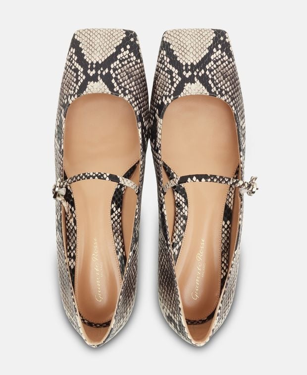 Gianvito Rossi Ballerina flat with straps Greige