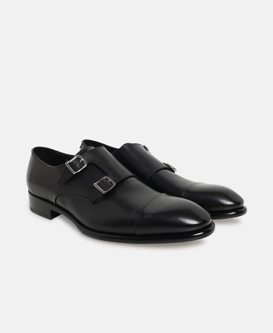 Doucal's Fibbia Double monkstraps Black