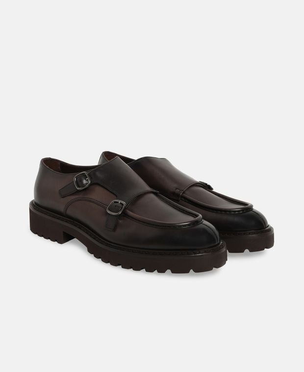 Doucal's Deco Double monkstraps Dark Brown