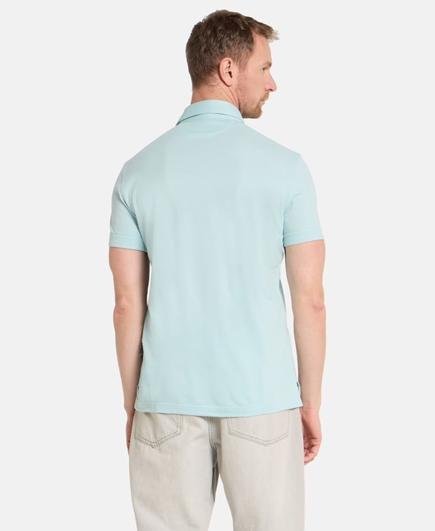 Tom Ford Silk-blend polo shirt Azure Blue