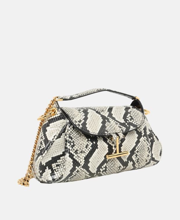 Tom Ford Tara Leather shoulder bag Greige