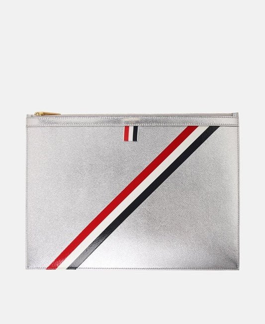 Thom Browne Leather tablet bag Silver