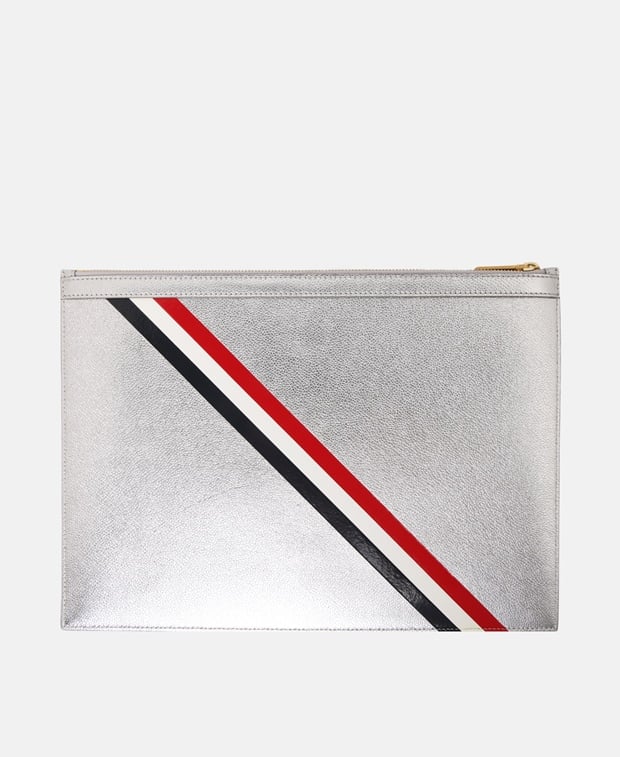 Thom Browne Leather tablet bag Silver