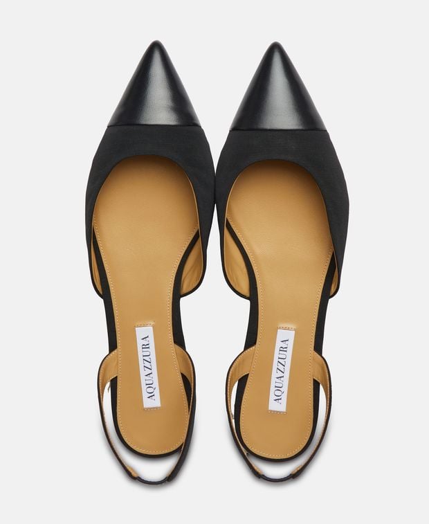 Aquazzura Ballerina flat with straps Milanese