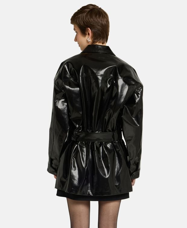 Saint Laurent Leather-look jacket Saharienne