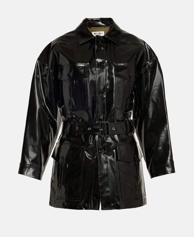 Saint Laurent Leather-look jacket Saharienne
