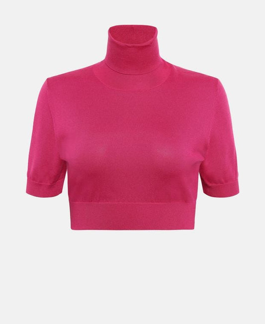 Dolce & Gabbana Silk short-sleeved pullover Magenta