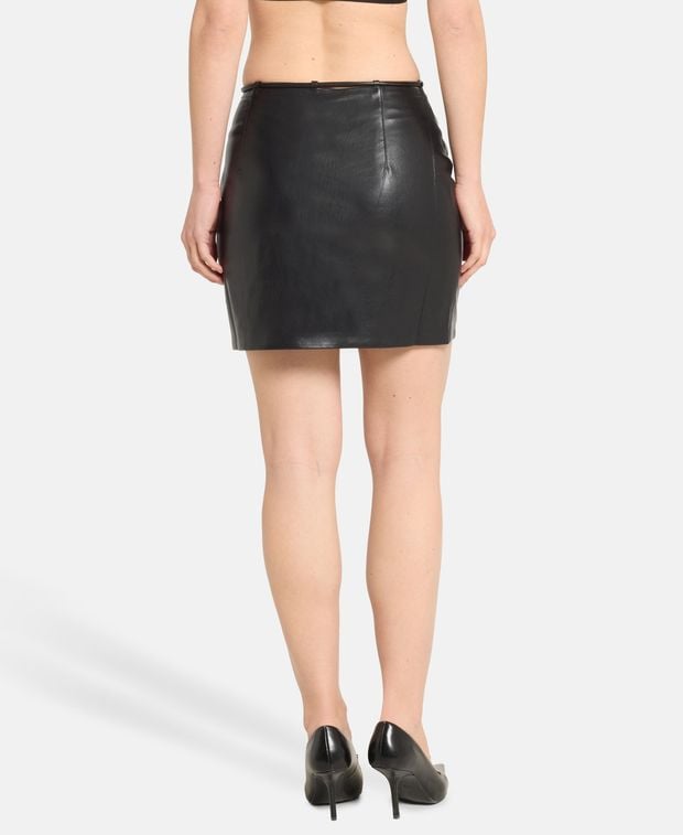 Nanushka Leather-look miniskirt Black
