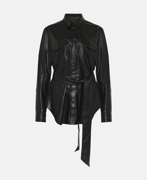 Nanushka Leather-look jacket Black